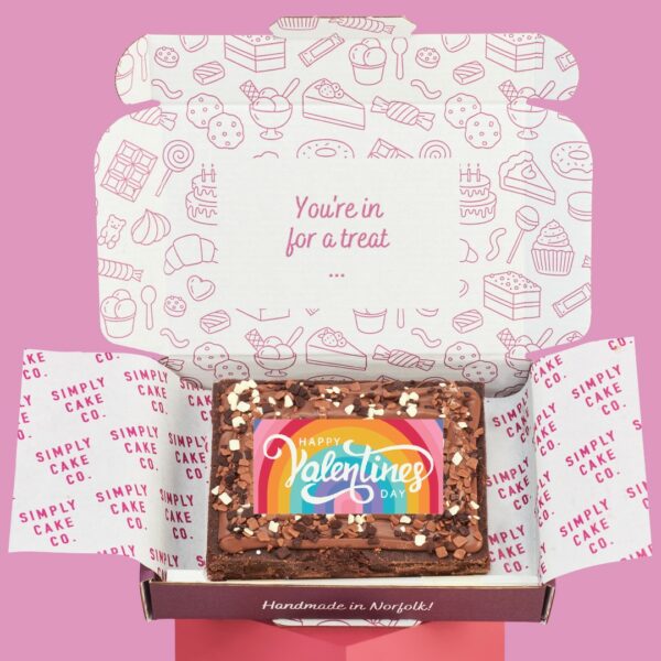 Rainbow Valentines Brownie Slab