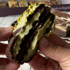 Double Chocolate Pistachio Stuffed Cookies